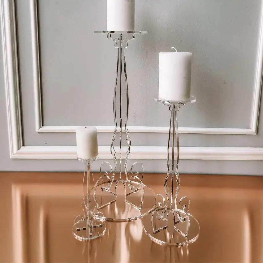 Acrylic Laser Cut Candelabra by 3Form on Etsy - Acrylic Wedding Things to include on your Big Day - The Wedding Club