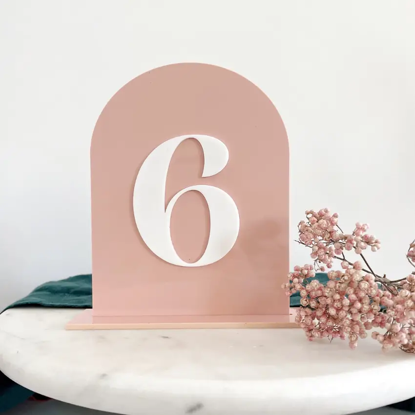 Acrylic Table Numbers by ProperLetter on Etsy - Acrylic Wedding Things to include on your Big Day - The Wedding Club