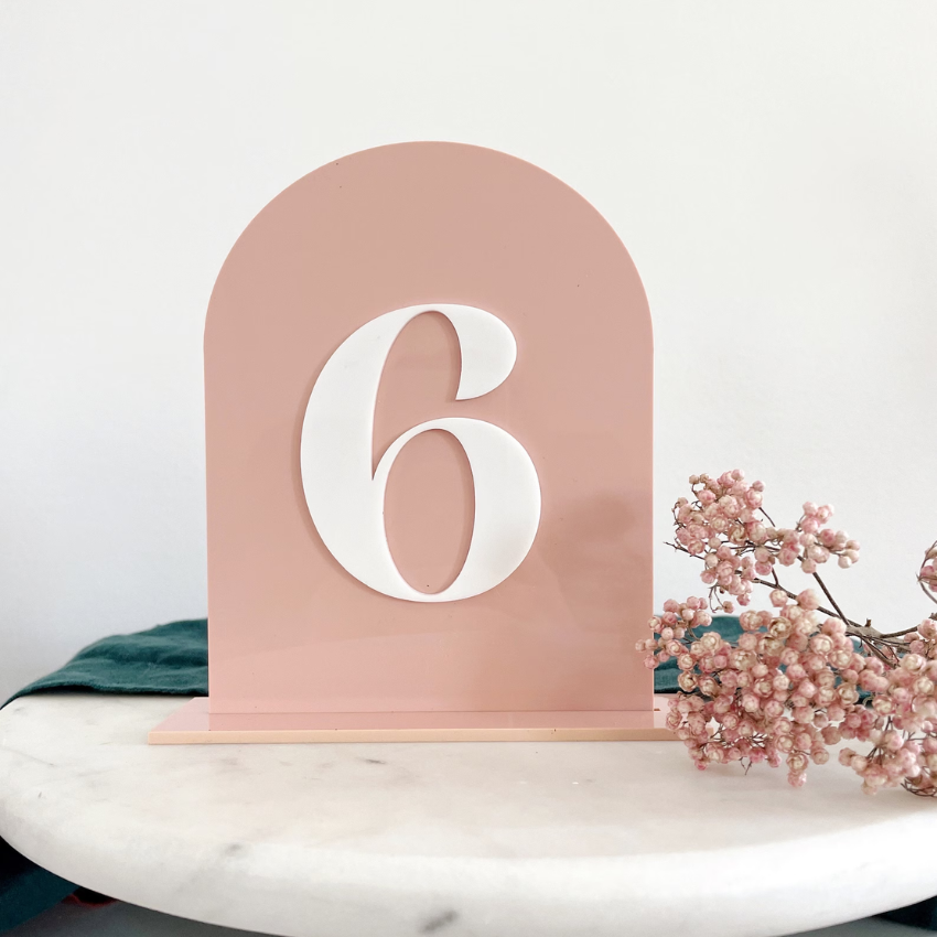 Acrylic Table Numbers by ProperLetter on Etsy - Acrylic Wedding Things to include on your Big Day - The Wedding Club