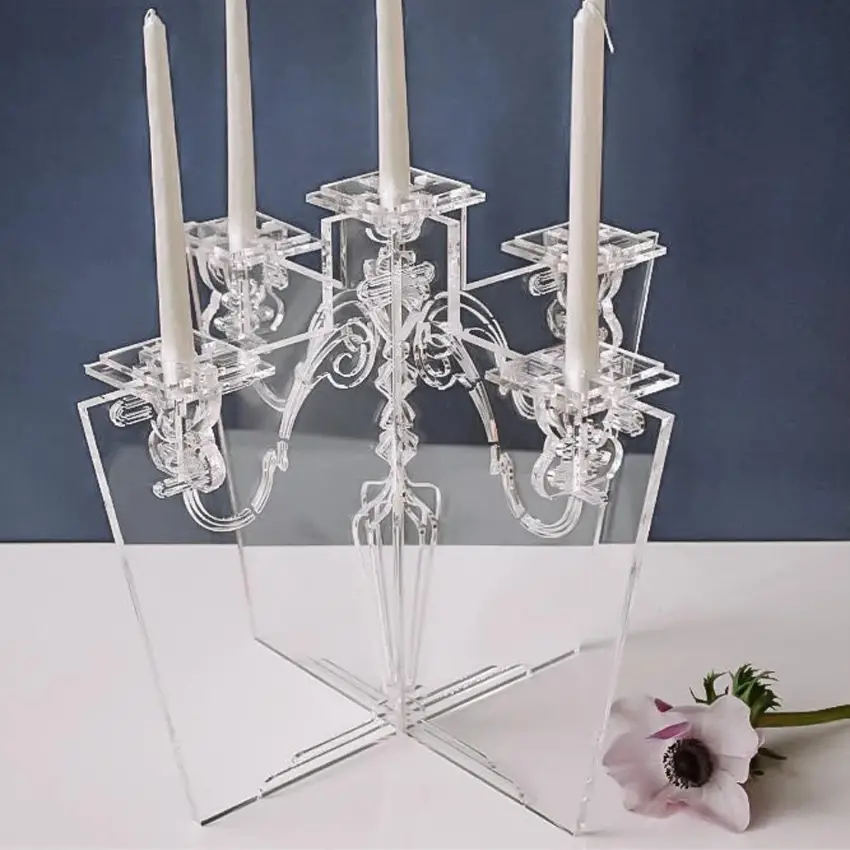 Neo Classic Style Candelabra by 3 Form on Etsy - Acrylic Wedding Things to include on your Big Day - The Wedding Club