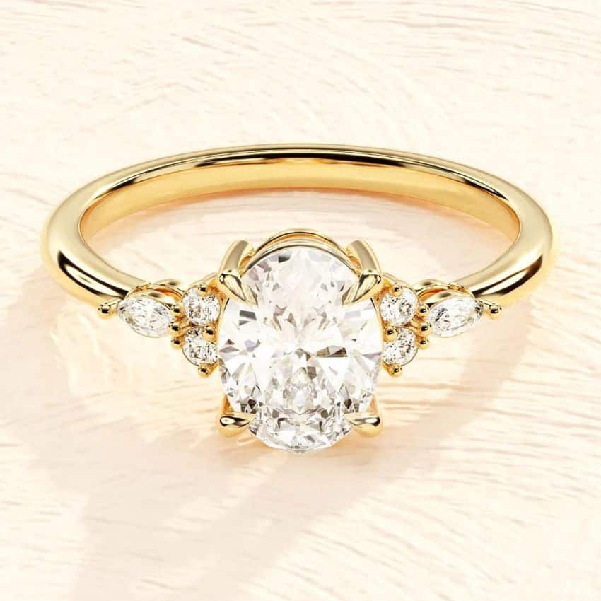 14k Solid Gold Vintage Moissanite Engagement Ring by Lavense on Etsy - 23 Best Quality Moissanite Engagement Rings on Etsy - The Wedding Club