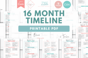 16 Month Timeline - The Wedding Club X TWCprintables