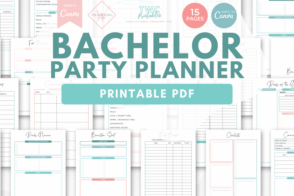 Bachelor Party Planner - The Wedding Club X TWCprintables