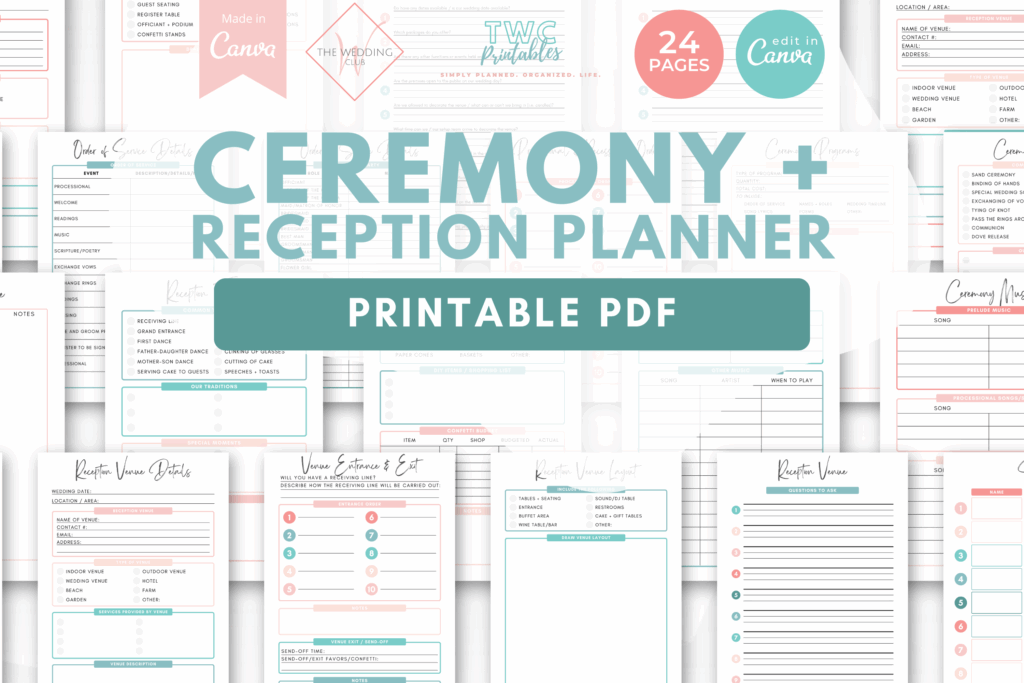 Ceremony + Reception Planner - The Wedding Club X TWCprintables
