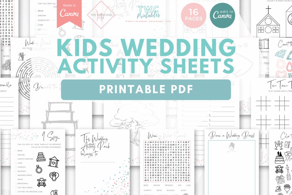 Kids Wedding Activity Sheets - The Wedding Club X TWCprintables