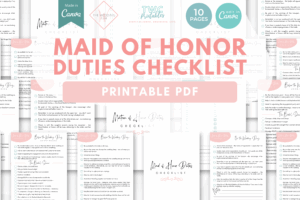 Maid of Honor Duties Checklist - printable - The Wedding Club