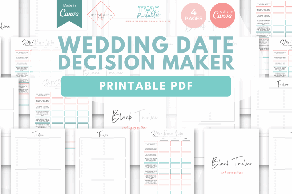 Wedding Date Decision Maker - The Wedding Club X TWCprintables