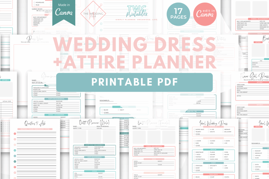 Wedding Dress Planner - The Wedding Club X TWCprintables