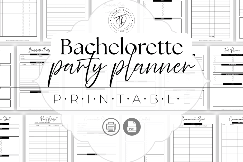 Printable Bachelorette Party Planner