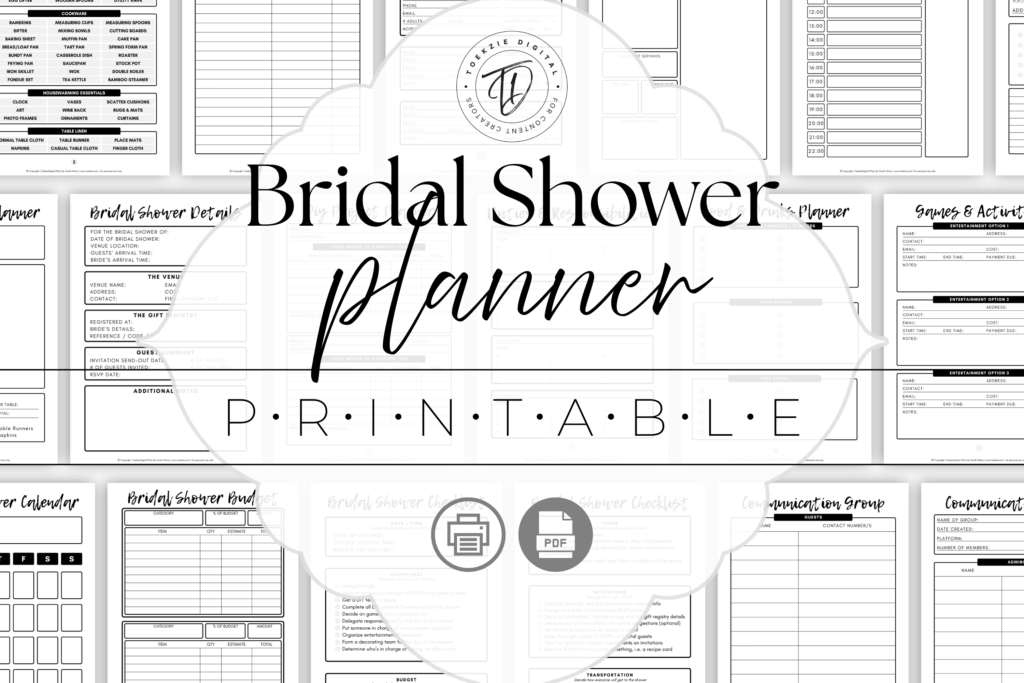 Bridal shower planner