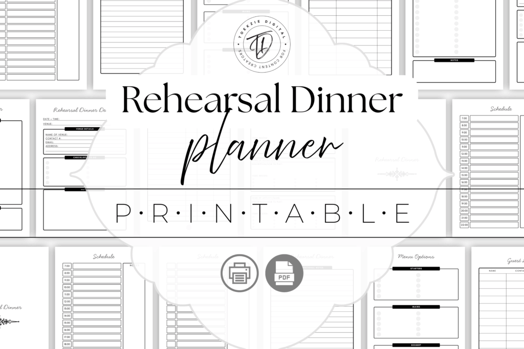 Printable Rehearsal Dinner Planner