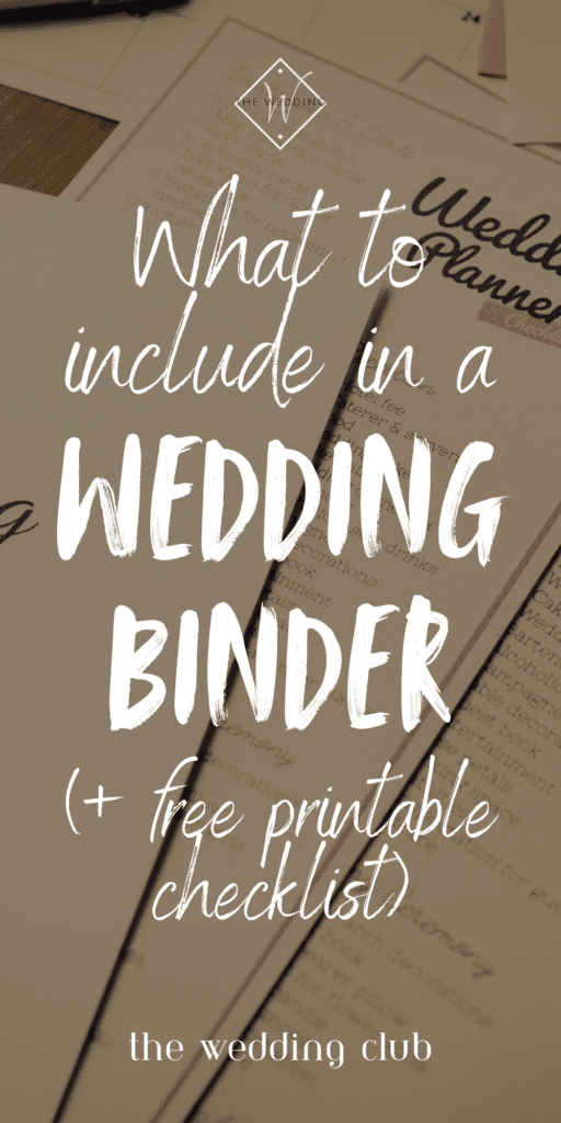 What to Include in a Wedding Binder (Free Printable Checklist) - The Wedding Club